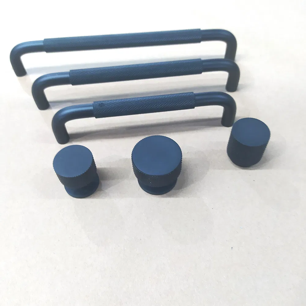 Knurled Handles U Type Aluminum Profile Furniture Wardrobe Cabinet Bar Door Pulls