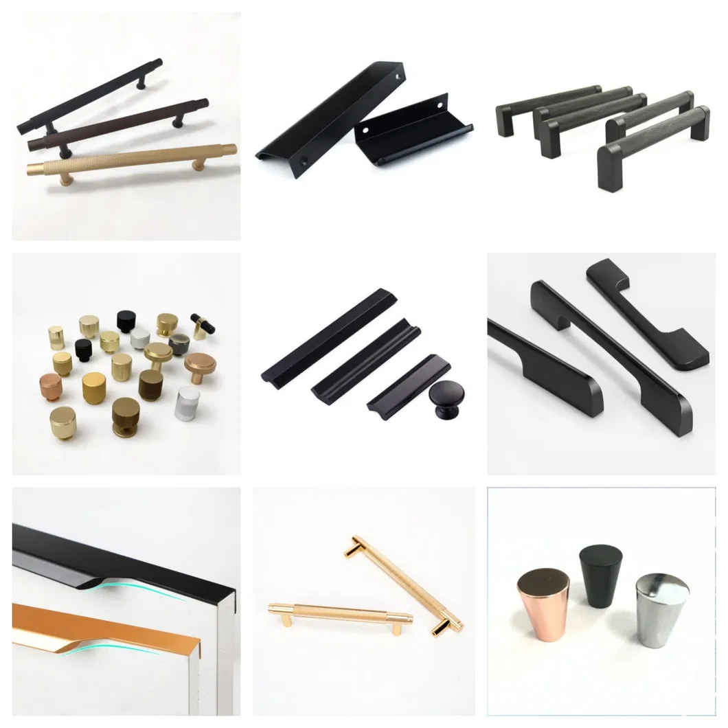 Champagne Chrome Plated Aluminum Kitchen Cabinet Drawer Handle Pull