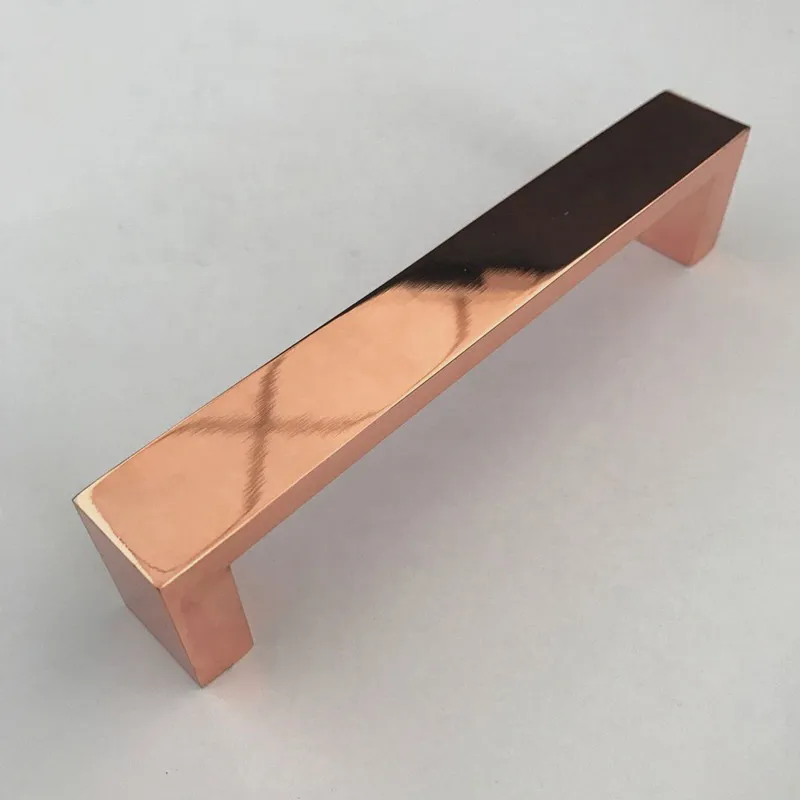 Brass Color Rose Gold Square Pull Hardware Cabinet Door Square Pull Handles