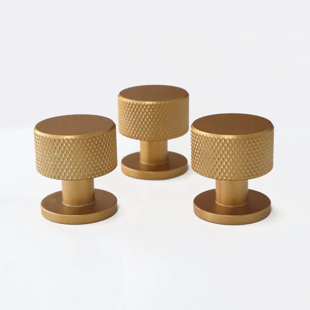 Furniture Cabinet Knobs Black Gold White Knurled Texture Drawer Pull Knob