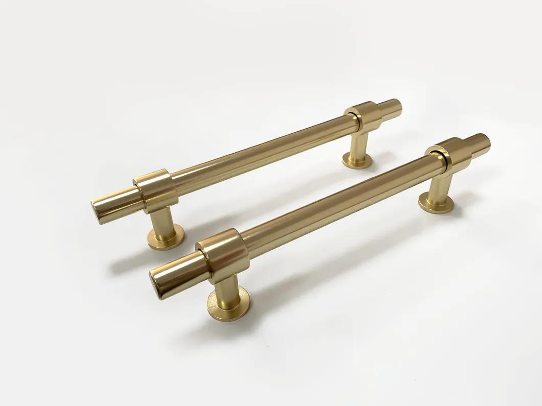 Furniture Handles Aluminum Alloy Brass Gold T Bar Knurling Cabinet Cupboard Handle