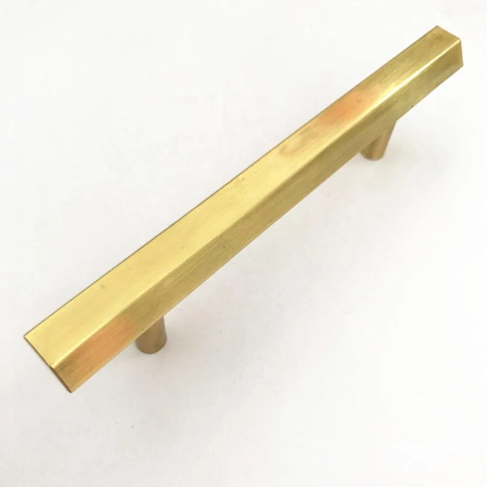 T Bar Brass Gold Furniture Handle Solid Aluminium Ss Cabinet Heaxgon Knob