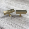 Kitchen Hardware Cabinet Brass Gold T Bar Handle Knob with Base