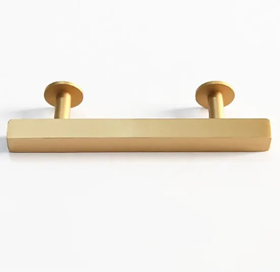Square Bar Pull Gold Finishing Aluminium T Shape Kitchen Cabinet Handle