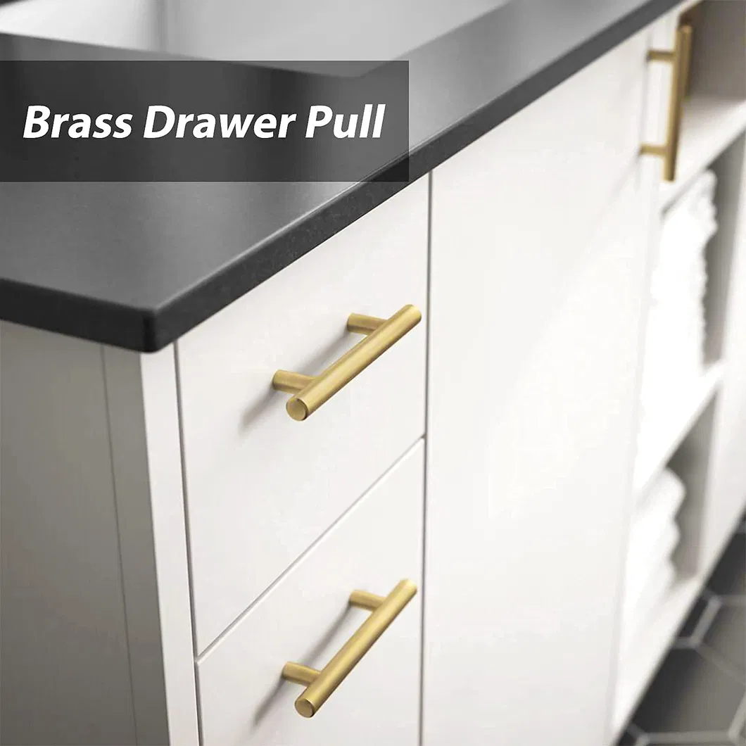 Stainless Steel Brass Gold Drawer Door T Bur Pull Handle