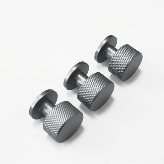 Furniture Cabinet Knobs Black Gold White Knurled Texture Drawer Pull Knob