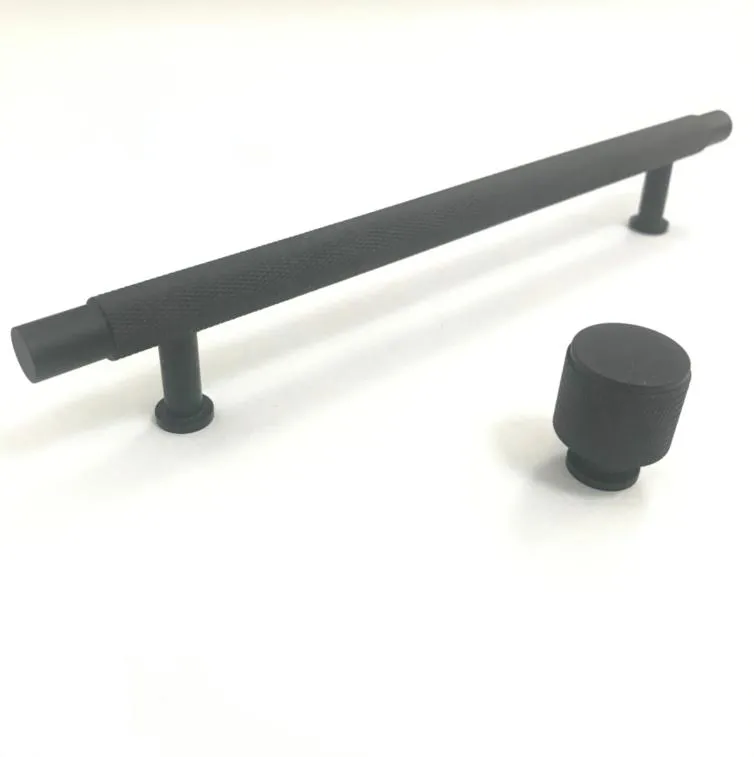 Brass Knurled Solid Cupboard Black/Chrome/Gold Cabinet Pull Handle