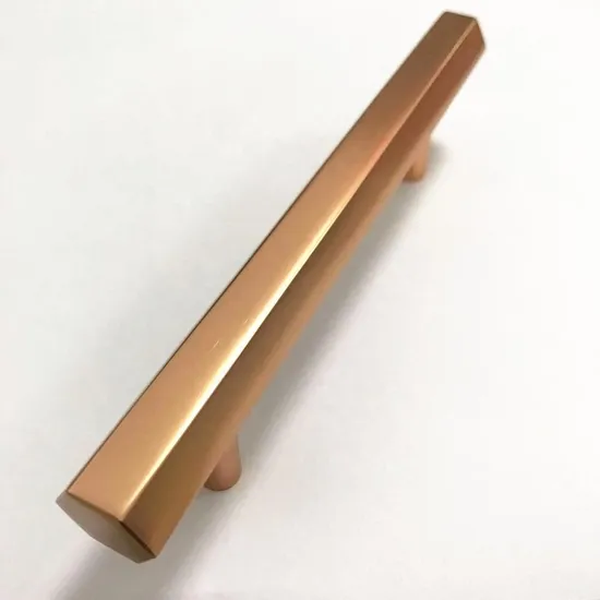 Kitchen Door Drawer Rose Gold Shiny Hexagon T Bar Cabinet Drawer Handle