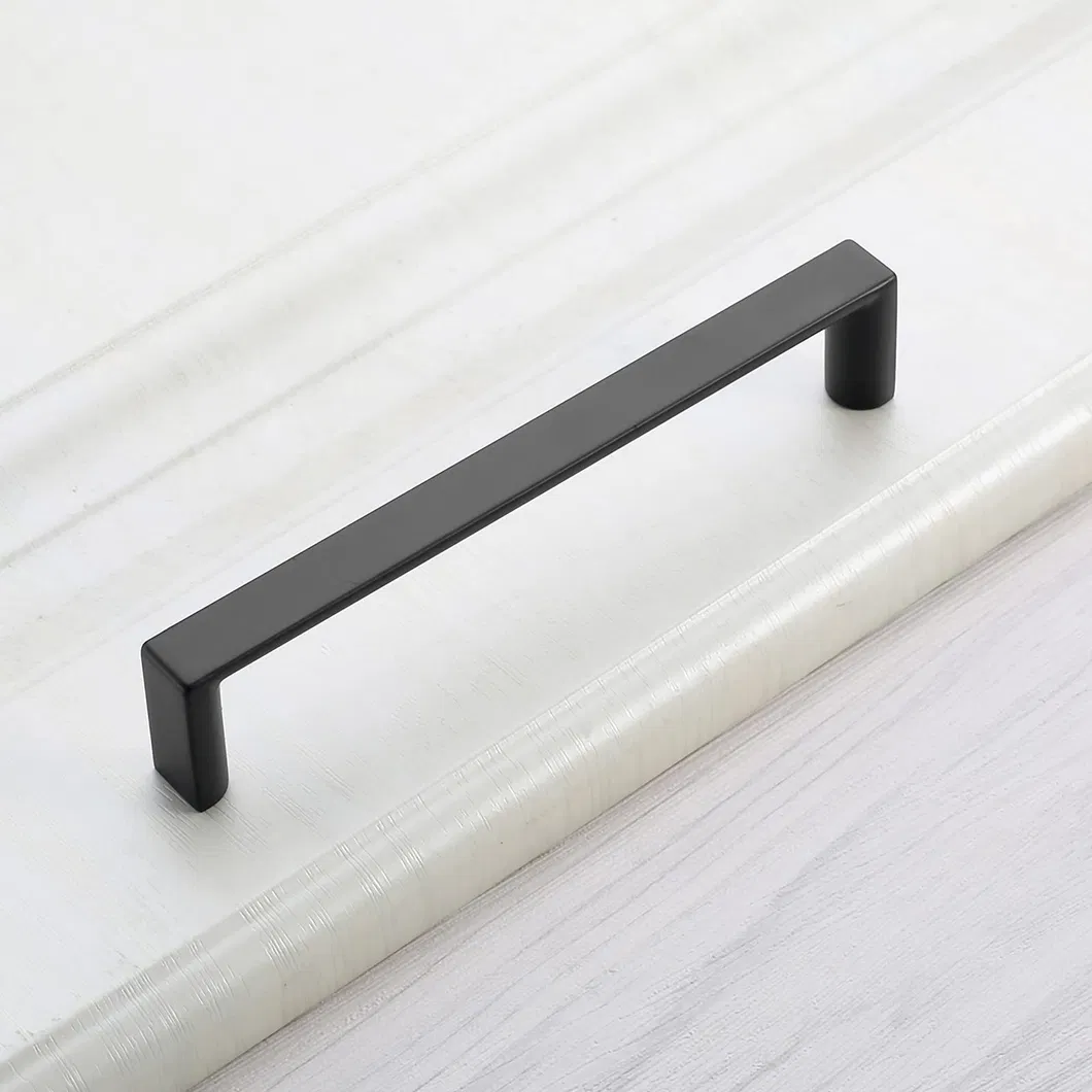 Zinc Furniture Hardware Drawer Pulls Matt Black Kitchen Cabinet Handles