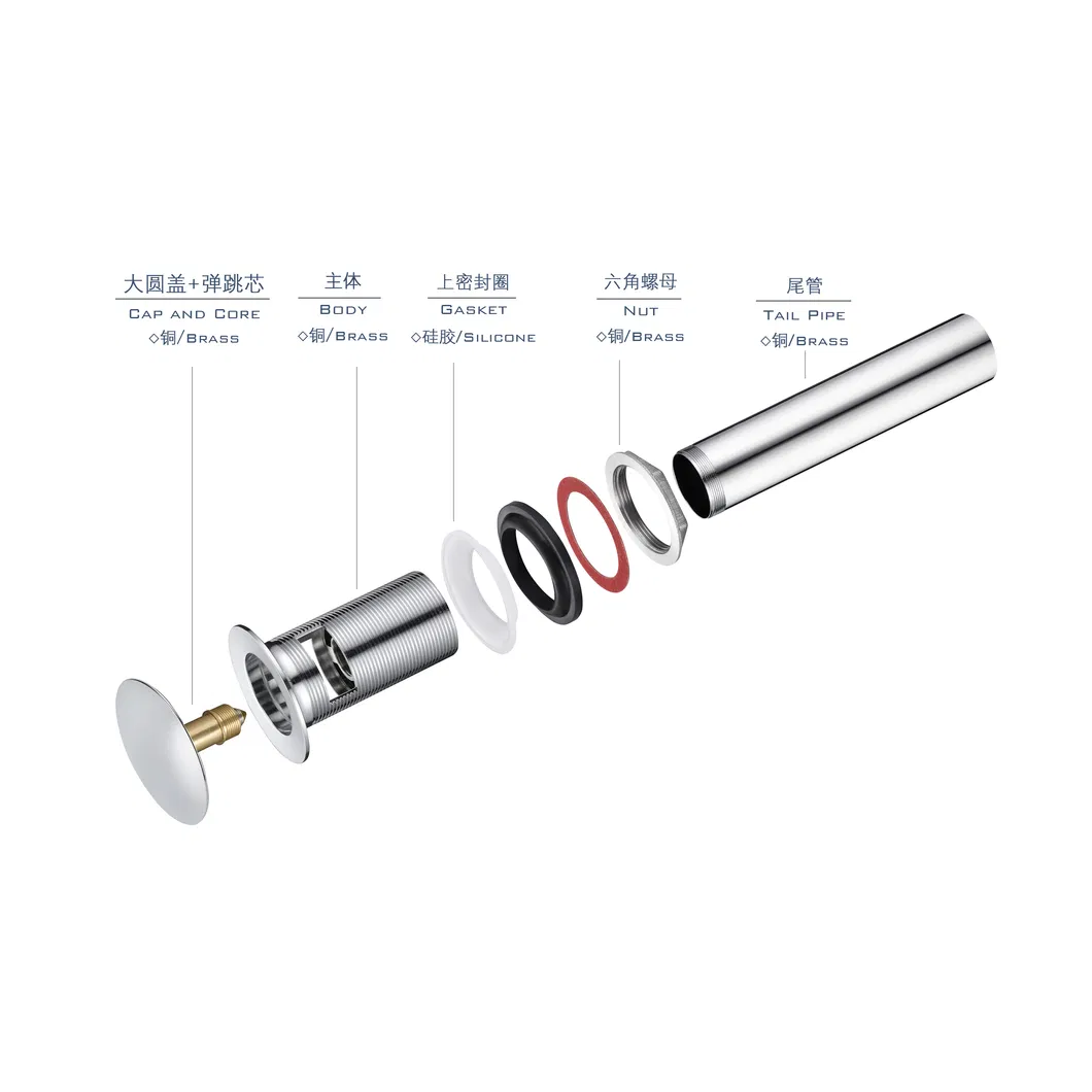 Pop up Waste Drain with Overflow Chrome