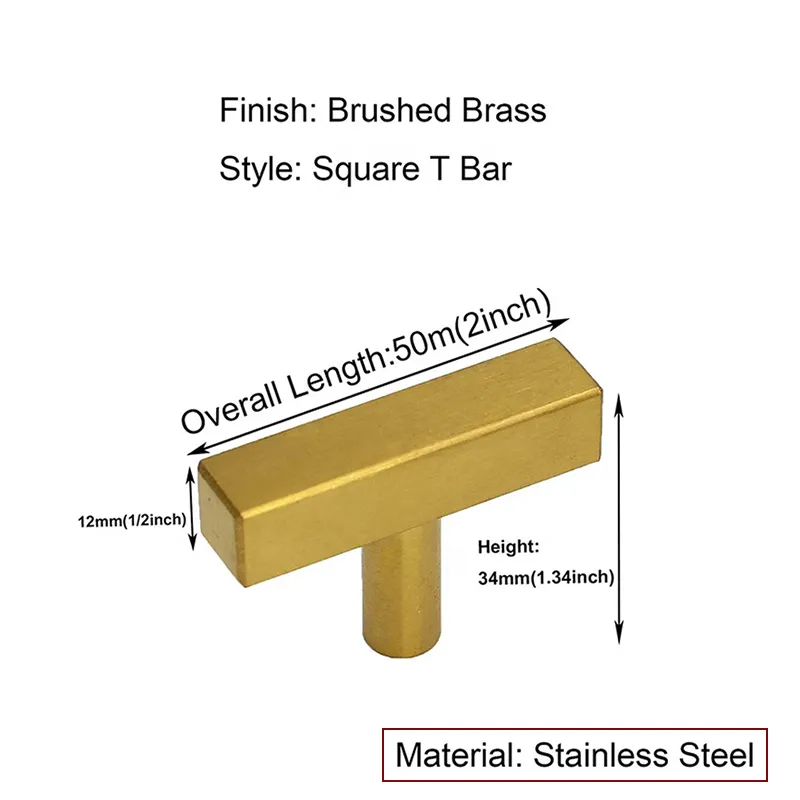 96mm Brush Brass Gold Stainless Steel Cabinet Drawer Door Pull Ss Handle