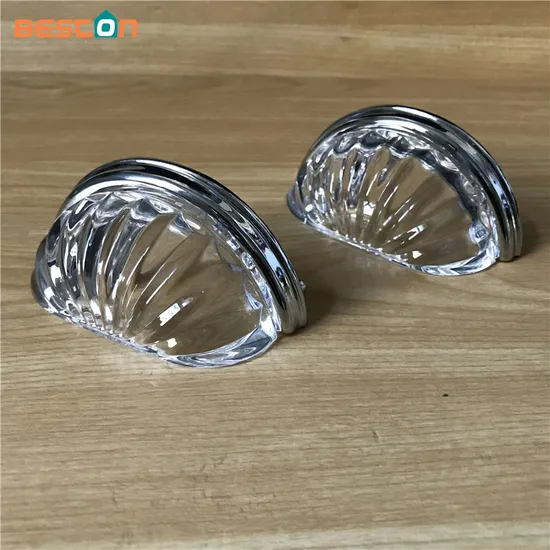 Shell Design Pin Cabinet Kitchen Crystal K9 Chrome and Gold Cup Pull