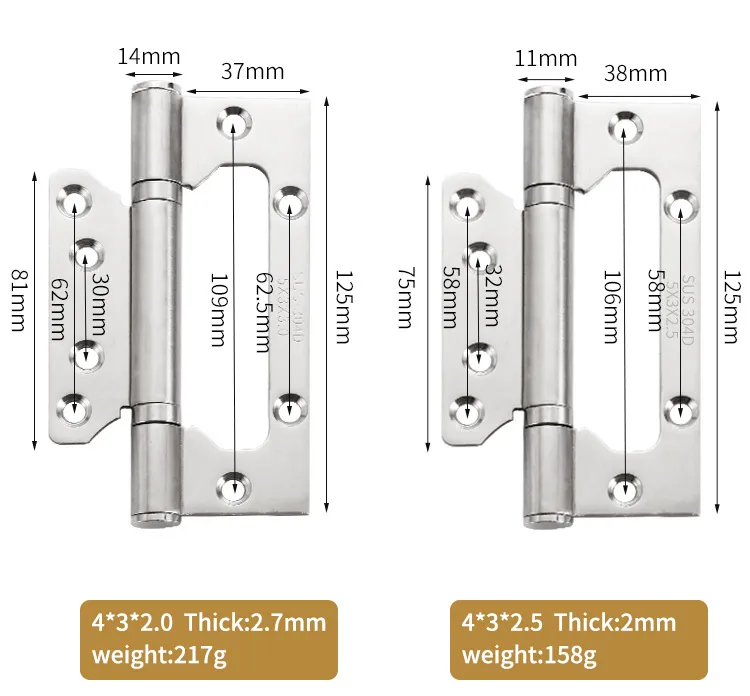 Kitchen Furniture Stainless Steel Butt Hinge