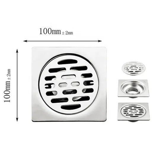 Ss Square Floor Drainer Rapid Anti-Odor Floor Drain Wire Drawing