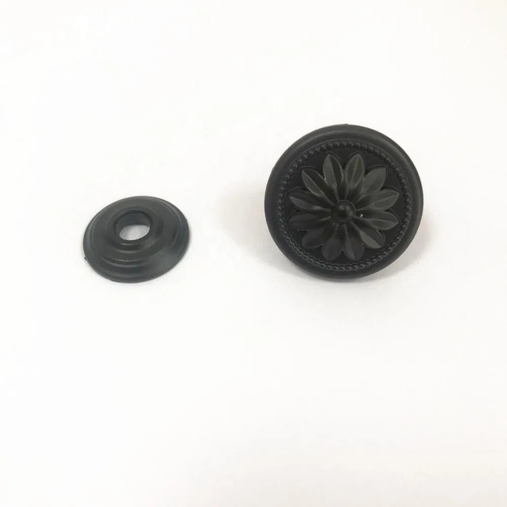 Zinc Alloy 34mm Diameter Black &amp; Gold Kitchen Furniture Antique Cabinet Handle Knobs