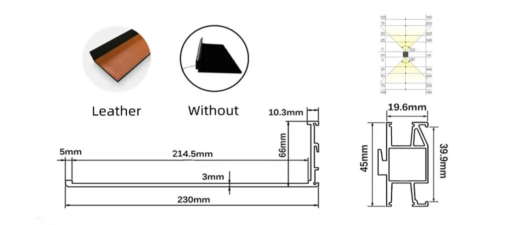 Aluminum Display Shelf Lighting LED Wall Mounting Shelves with LED Linear Light