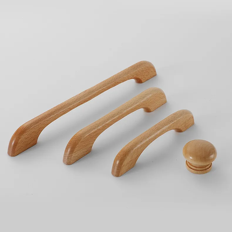 Wooden Drawer Accessories Chinese Style Wood Kitchen Cabinet Closet Door Pull Handles
