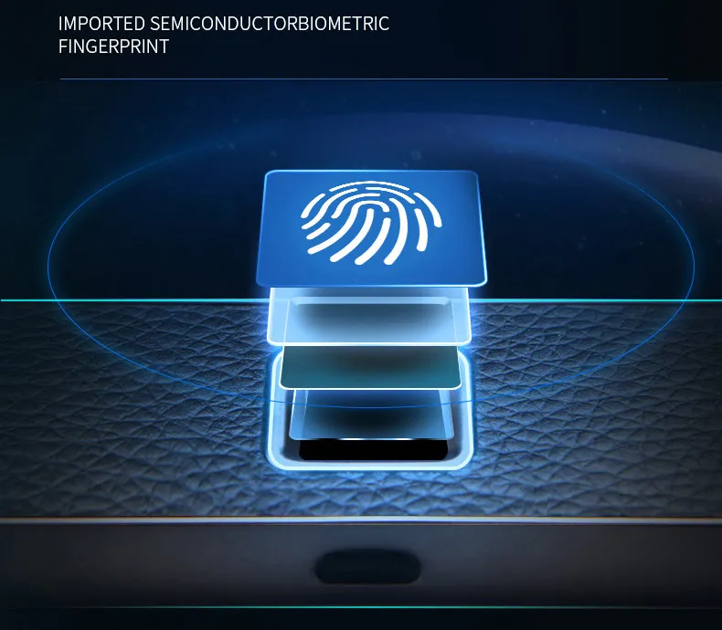 Smart Biometric Leather Hidden File Cabinet Lock Electronic USB Rechargeable Drawer Locks