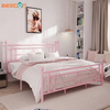 with Headboard Steel Iron Metal Bed Single Queen Size Metal Bed Frame