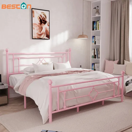 with Headboard Steel Iron Metal Bed Single Queen Size Metal Bed Frame