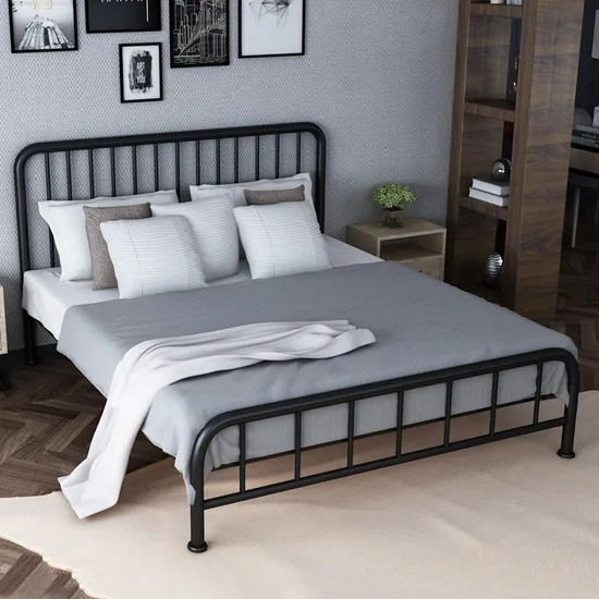 Furniture Metal Queen Size Double Golden Color Bed Frame for Adults