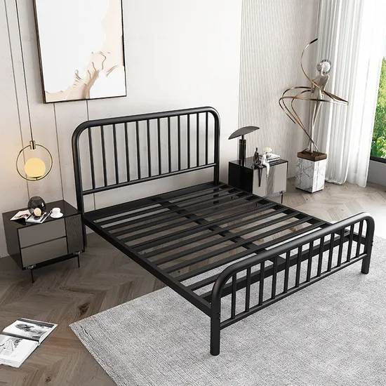 King Size Platform Vintage Headboard and Footboard Premium Steel Slat Bd Frame