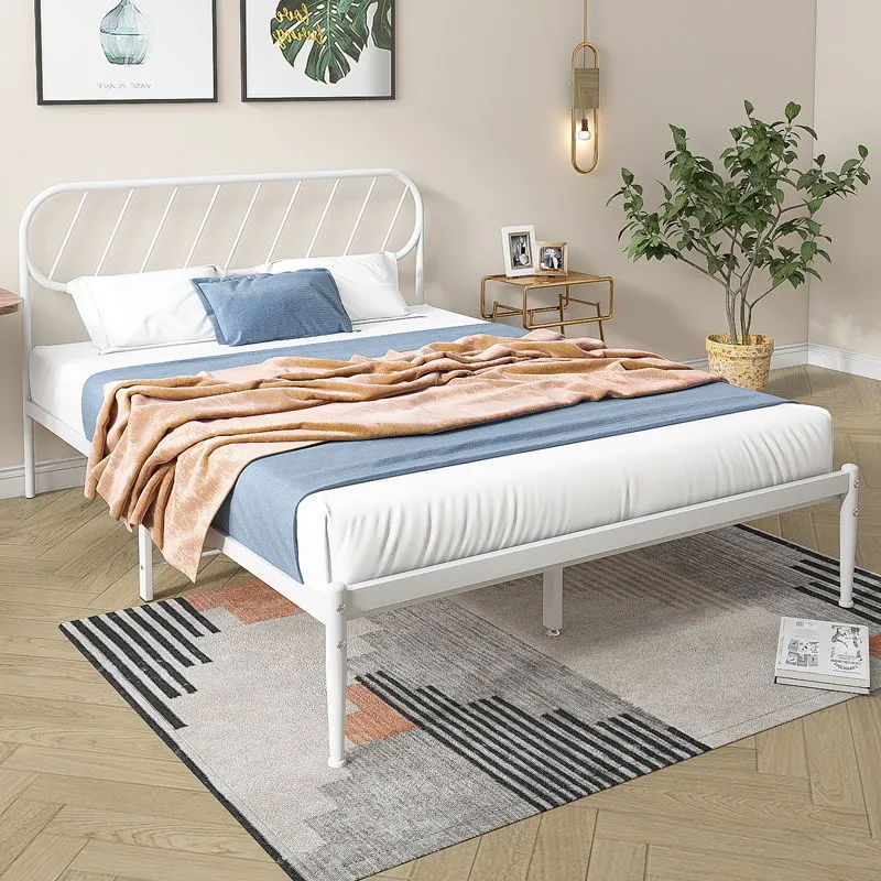 Simplicity Metal Double Bed Frame Pink with Bedroom Furniture