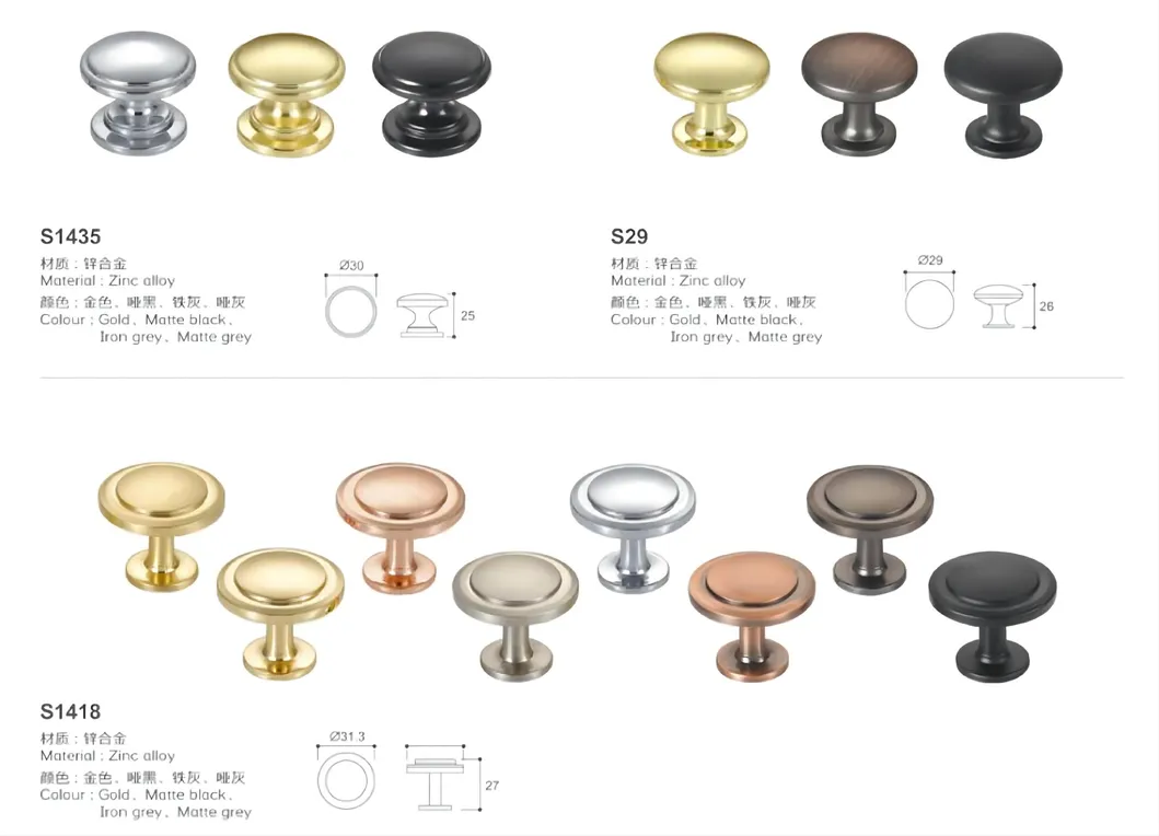 Antique Brass Gold Chrome Drawer Handles Cabinet Zinc Alloy Handle Drawer Knobs