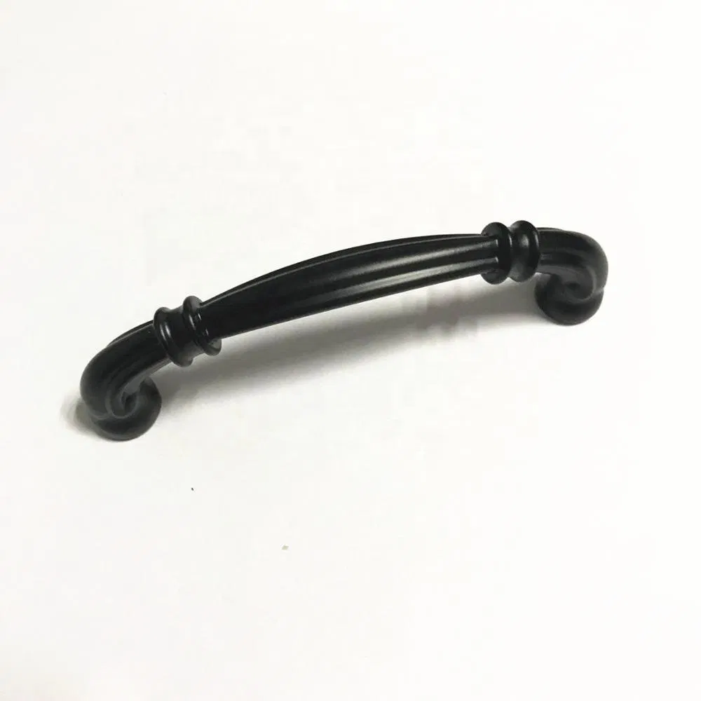 American Style Black Zinc Alloy Wardrobe Drawer Handle Pull Kitchen Cabinet Handle