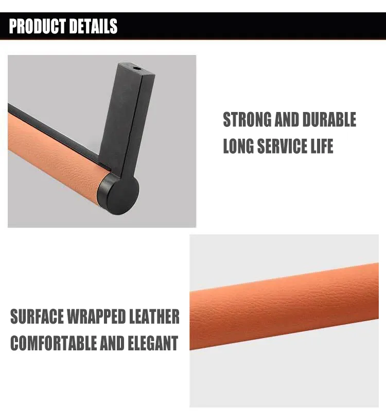 Wardrobe Accessories Leather Clothes Hanging Bar Space Saving Oval Closet Rod