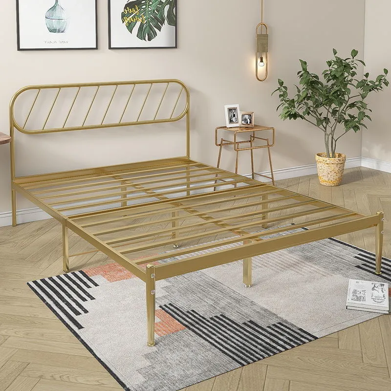 Simplicity Metal Double Bed Frame Pink with Bedroom Furniture