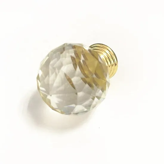Crystal Glass Dril Kitchen Drawer Cabinet Door Handle Furniture Knobs Hardware