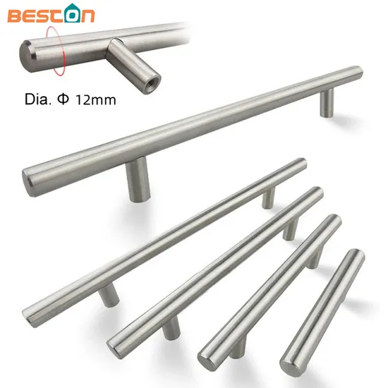 12mm Diameter Stainless Steel T Bar Furniture and Kitchen Cabinet Cupboard Handle