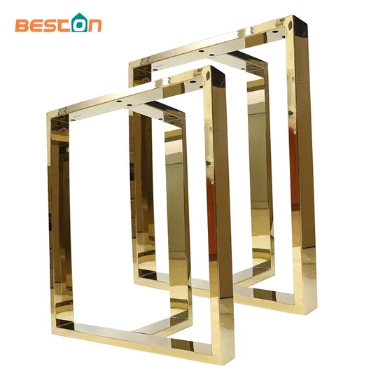 Furniture Frame Square Office Desk Coffee Dining Gold Stainless Steel Table Legs