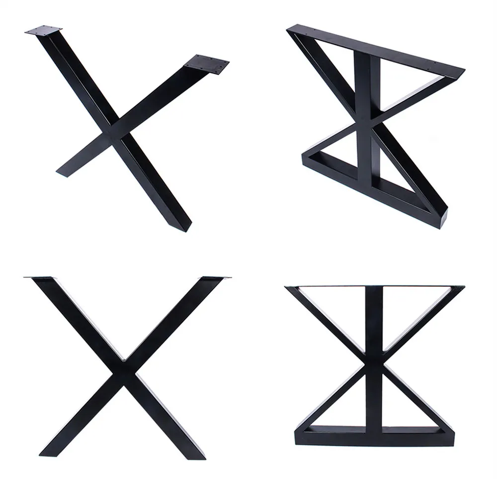 Heavy Duty Furniture Restaurant Dinning Desk Feet Metal Shape X Table Legs