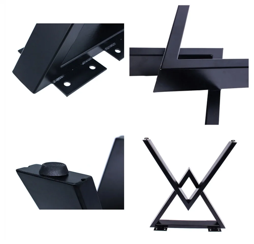 Heavy Duty Furniture Restaurant Dinning Desk Feet Metal Shape X Table Legs