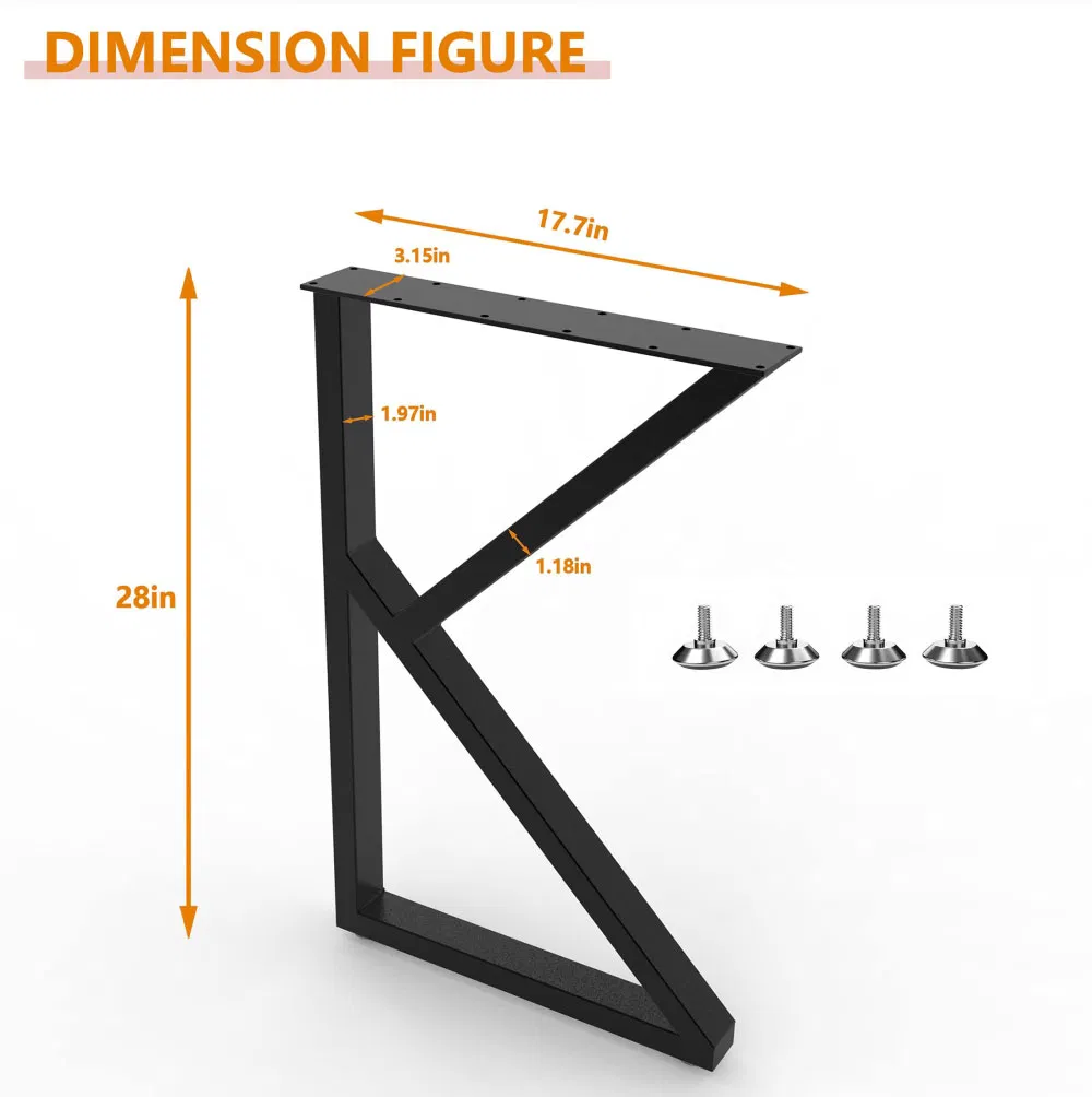 Modern Style Wrought Metal K Shape Custom Table Legs