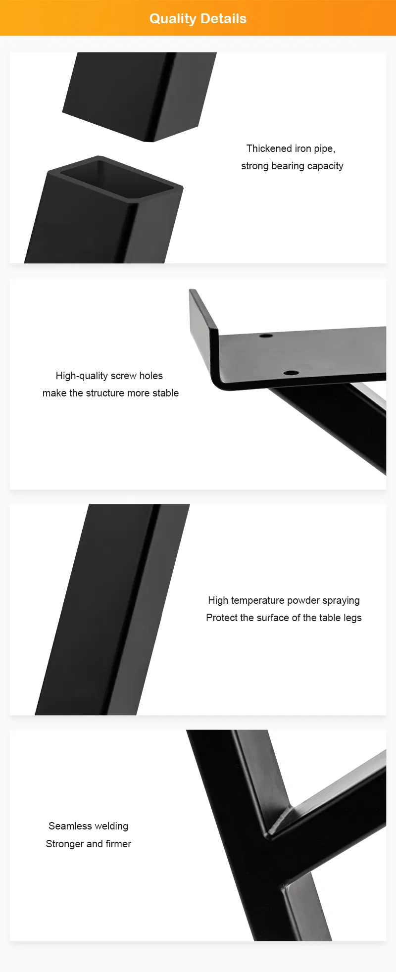 MID Century Rustic Table Legs Metal Kitchen Table Legs