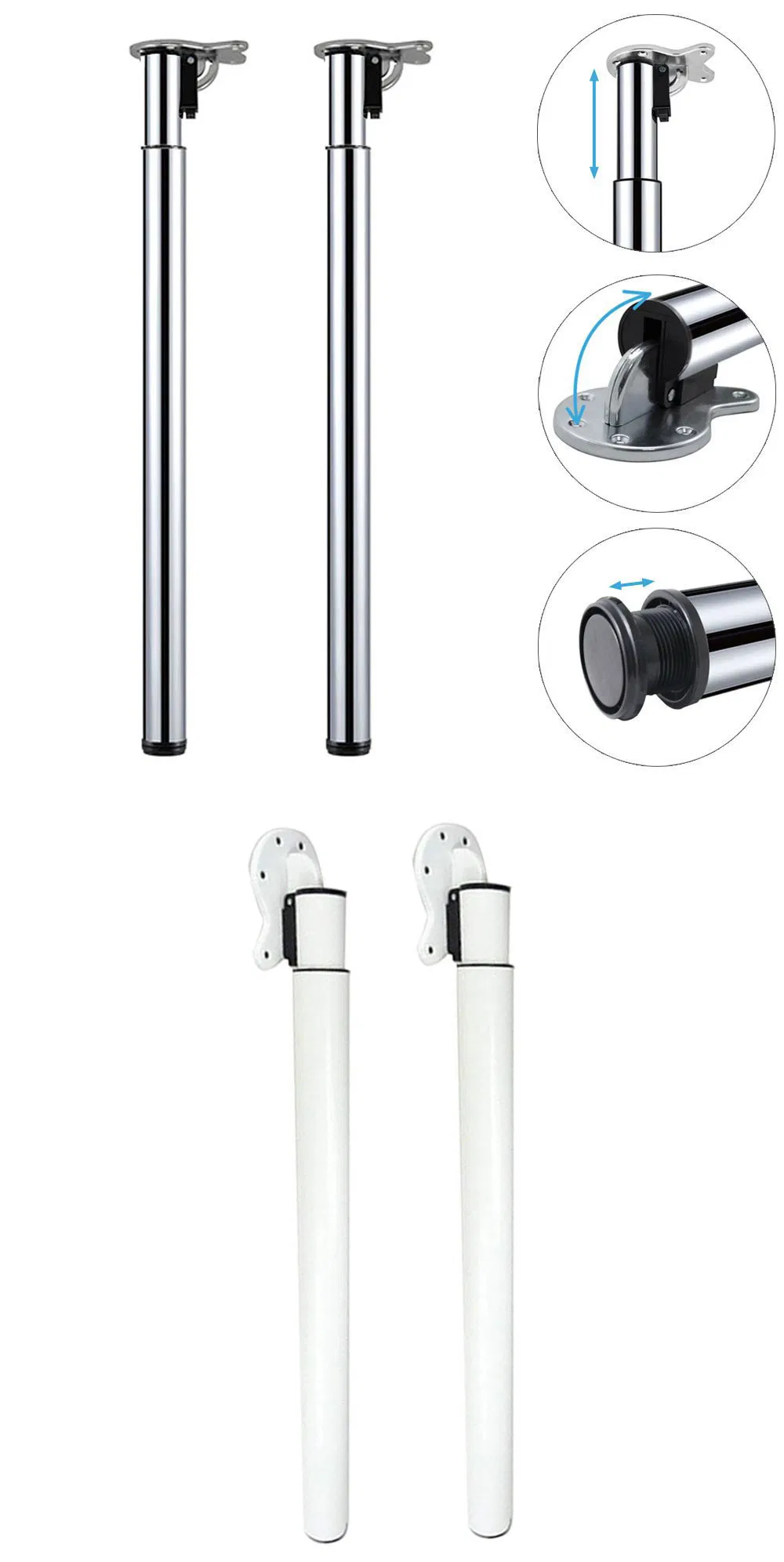 Telescopic Folding Adjustable Metal Table Legs