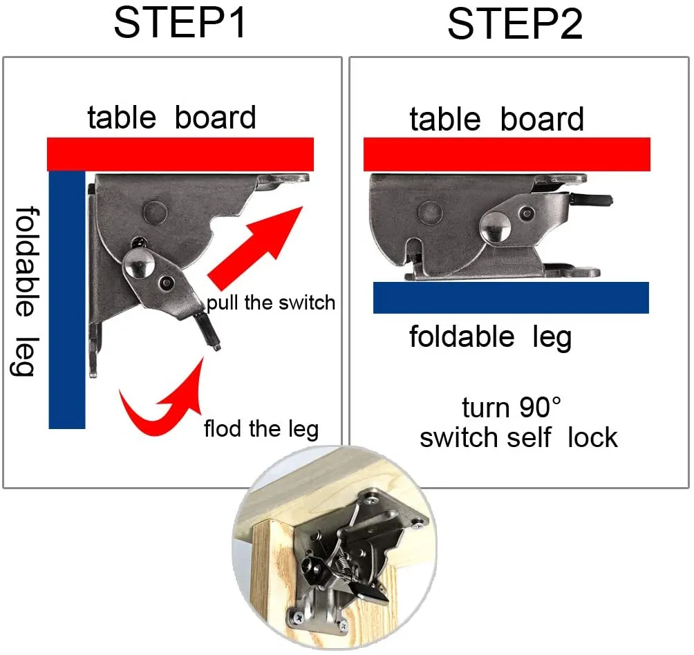 Foldable Support Bracket Self Locking Hinge Table Legs