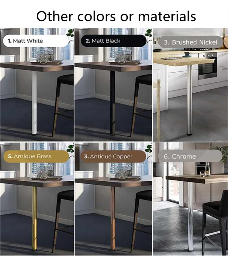 Furniture Counter Metal Cast Iron Round Tube Table Legs