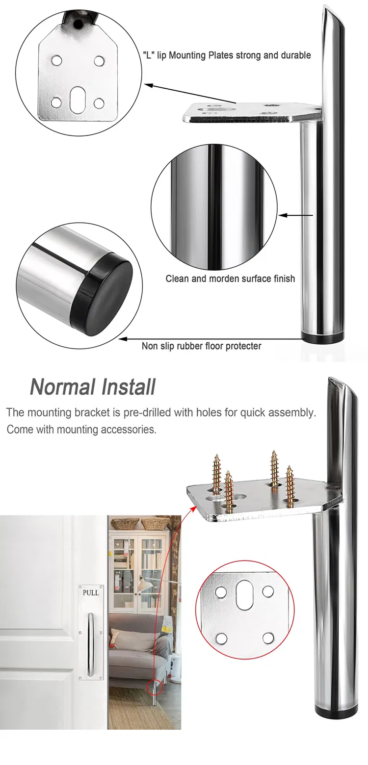 Furniture Hardware Chrome Chair Leg Cabinet Leg