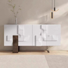 Modern Dining Room Side Cabinet with Powered Mixing Console - Wall Mountable for Home Bars & Restaurants