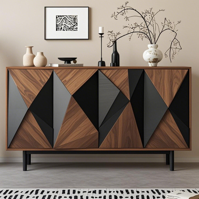 Antique Classic Sideboard - Handcrafted from Reclaimed Oak with Ornate Carvings & 3 Drawer Storage