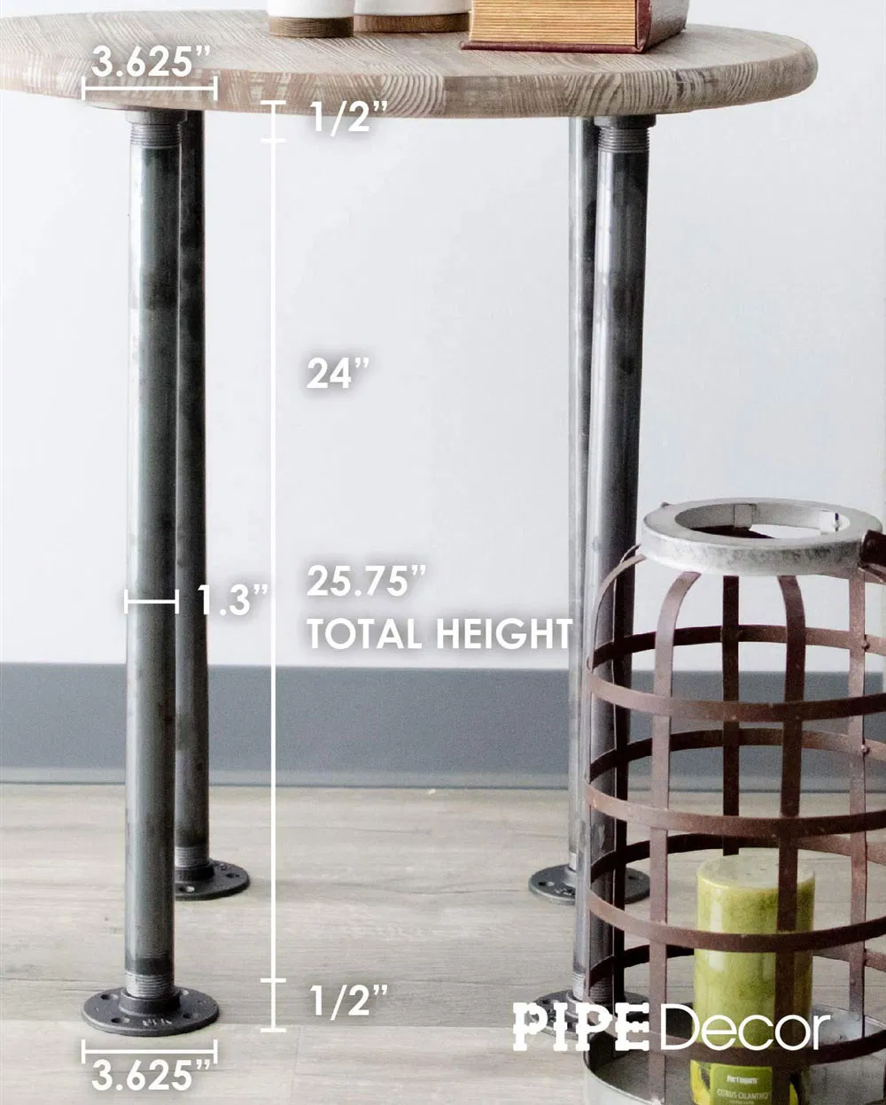 Industrial Black Iron Pipe Table Legs for Custom Vintage Tables Legs