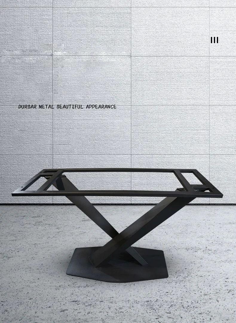 Modern V Shaped Cross Dining Room Large Pedestal Desk Metal Table Base