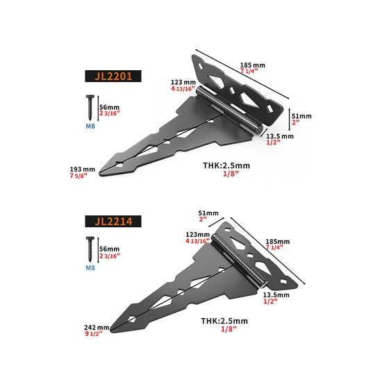 Ornamental Tee Hinge for Vinyl PVC Wood Fence Gate