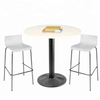 Black Color Powder Coated Cast Iron Restaurant Table with Large Flat Base