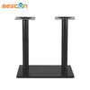Square Black Metal Customized 2 Table Legs Frame Bottom Metal Table Base