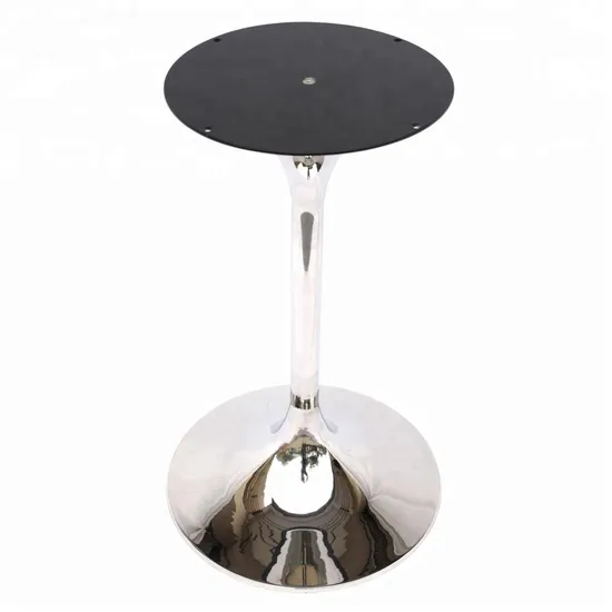 Modern Polished Stainless Steel Tulip Restaurant Table Base for Glass Tops